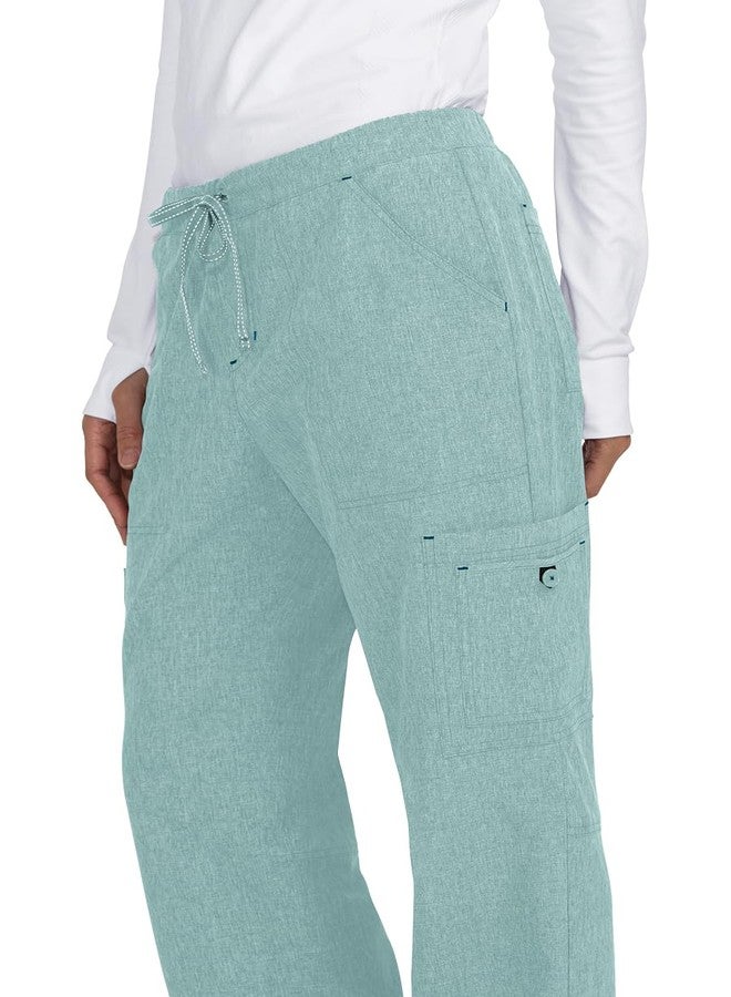 KOI Basics Holly Women's 8-Pocket Stretch Cargo Scrub Pants Heather Sage Medium - Image 3